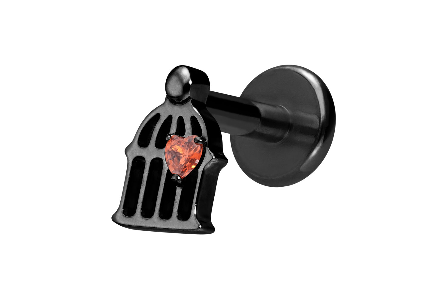 Titan Labret Piercing mit Innengewinde KÄFIG